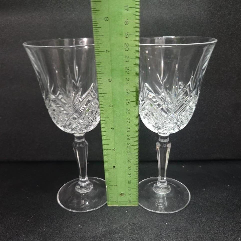 Cristal D'Arques Masquerade Crystal Wine Glasses, Set of 2, Vintage Stemware - Thumbnail 9