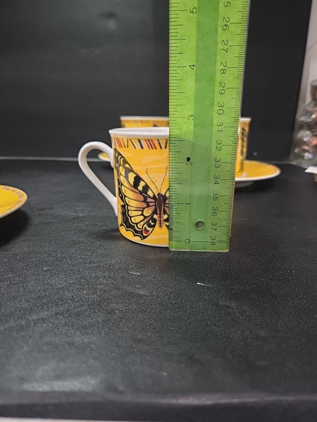 Lynns Maesto Yellow Butterfly Cup And Saucers, Set Of 4, Cottagecore Tea Set - Thumbnail 7