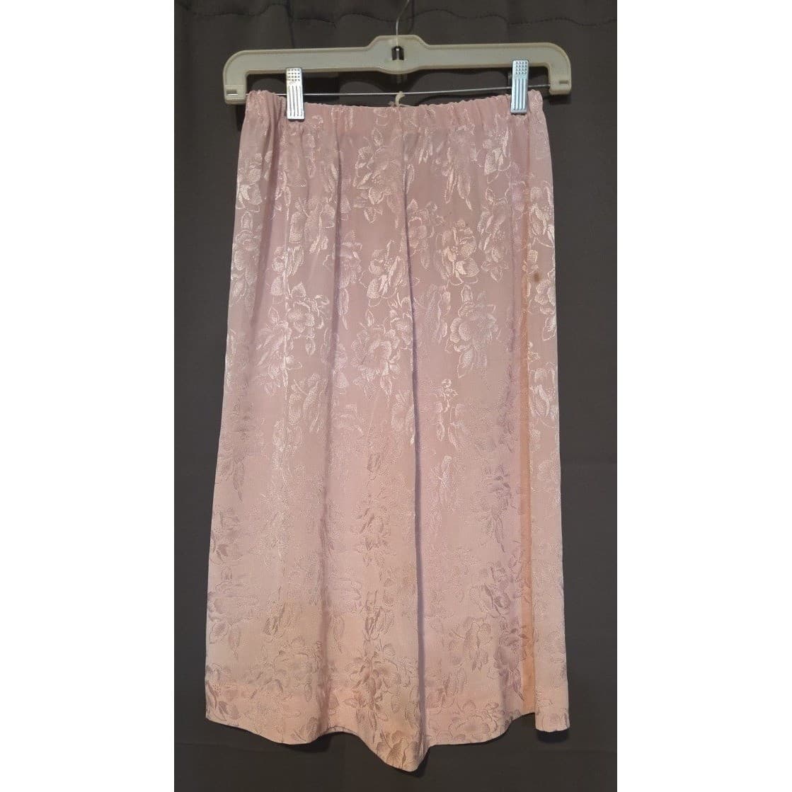 Jerrie Lurie Pink Floral Jacquard Peplum Top and Midi Skirt, Vintage Women's Set - Thumbnail 9