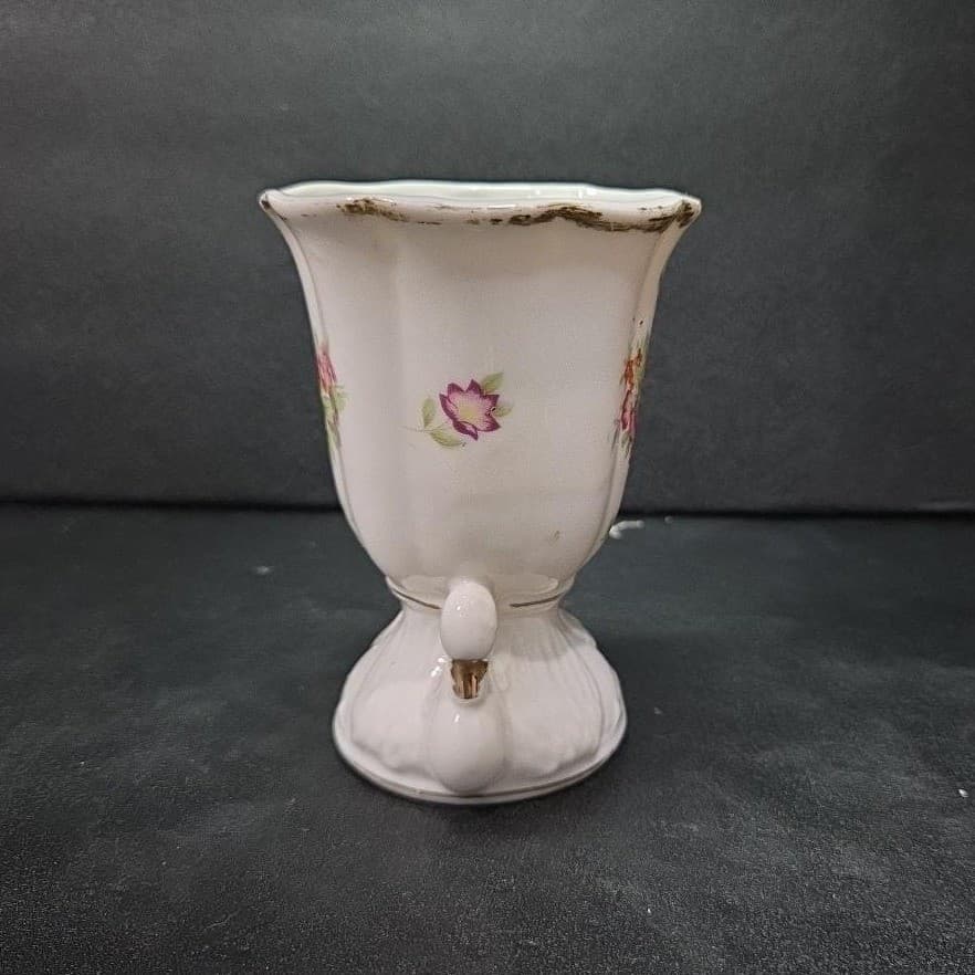 Art Nouveau Gold‑Eyed Swan Bud Vase, Vintage Japan Floral Bouquet Holder - Thumbnail 3