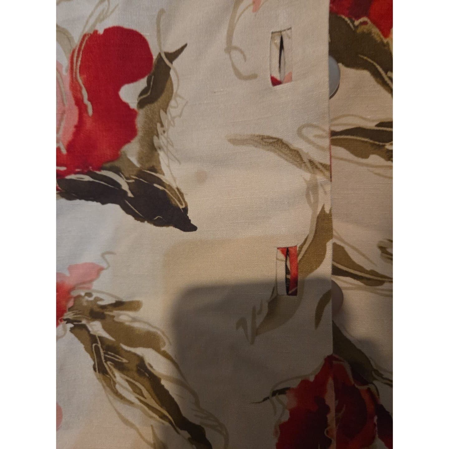 Coldwater Creek Petite Floral Blazer, Women's Small Jacket, Silk Linen, Tan Red - Thumbnail 7