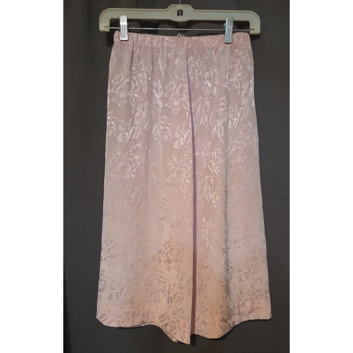 Jerrie Lurie Pink Floral Jacquard Peplum Top and Midi Skirt, Vintage Women's Set - Thumbnail 10