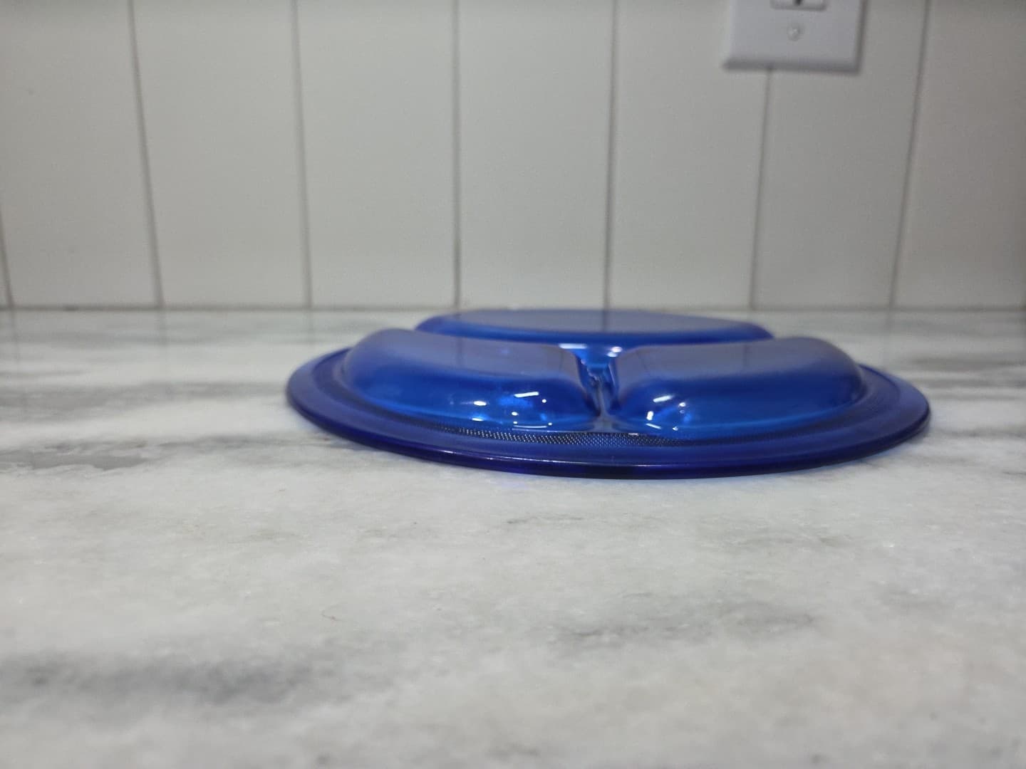 L.E. Smith Mt Pleasant Cobalt Blue Divided Dinner Plate, Antique Dish, Vtg Plate - Thumbnail 6