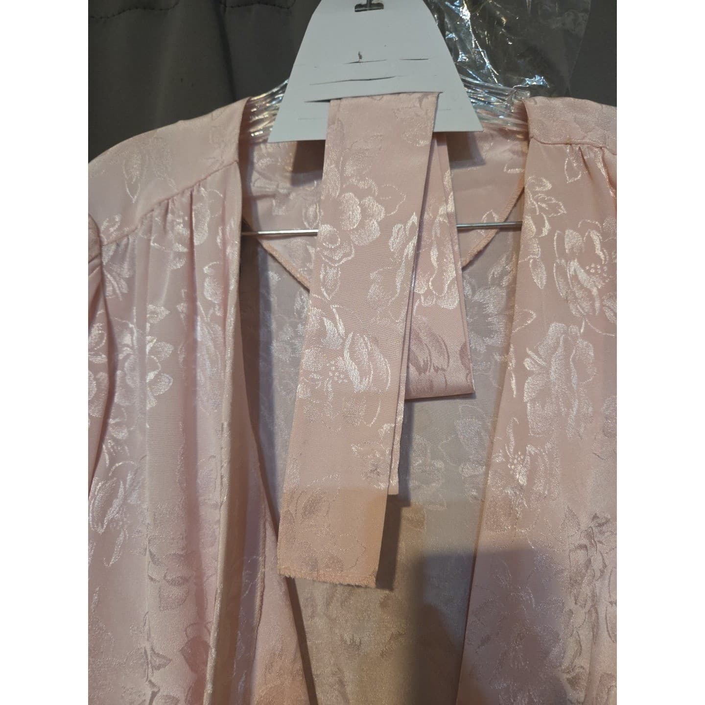 Jerrie Lurie Pink Floral Jacquard Peplum Top and Midi Skirt, Vintage Women's Set - Thumbnail 8