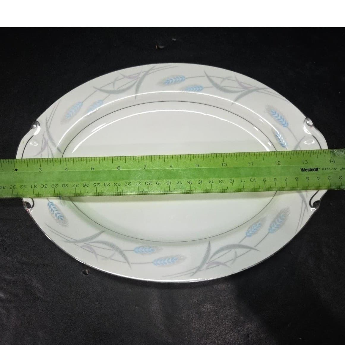 Valmont China Royal Wheat Oval Serving Platter, Vintage Patterned Serveware Dish - Thumbnail 5