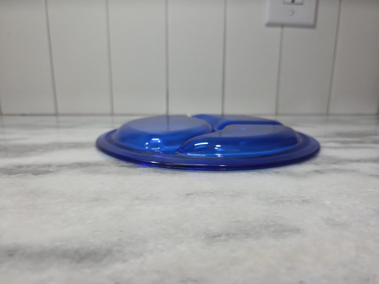 L.E. Smith Mt Pleasant Cobalt Blue Divided Dinner Plate, Antique Dish, Vtg Plate - Thumbnail 5