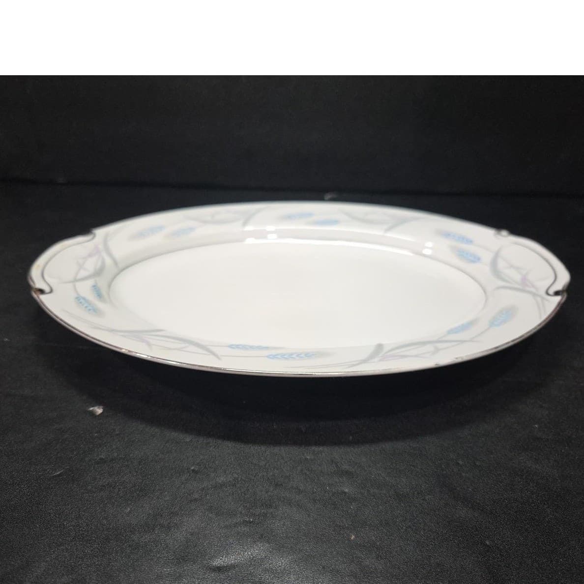 Valmont China Royal Wheat Oval Serving Platter, Vintage Patterned Serveware Dish - Thumbnail 2