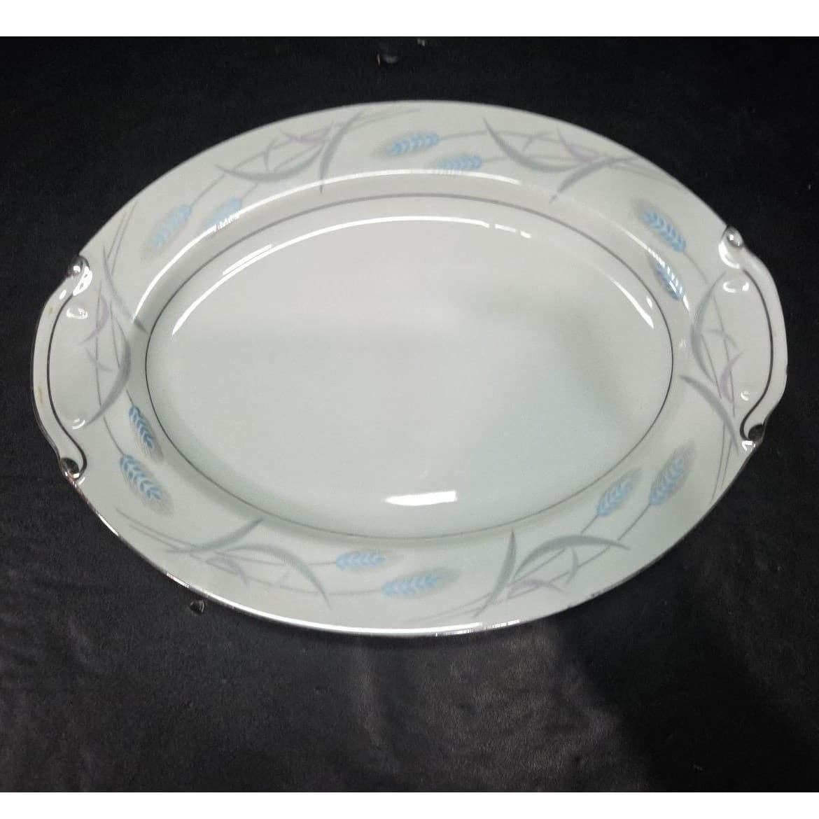 Valmont China Royal Wheat Oval Serving Platter, Vintage Patterned Serveware Dish - Thumbnail 3
