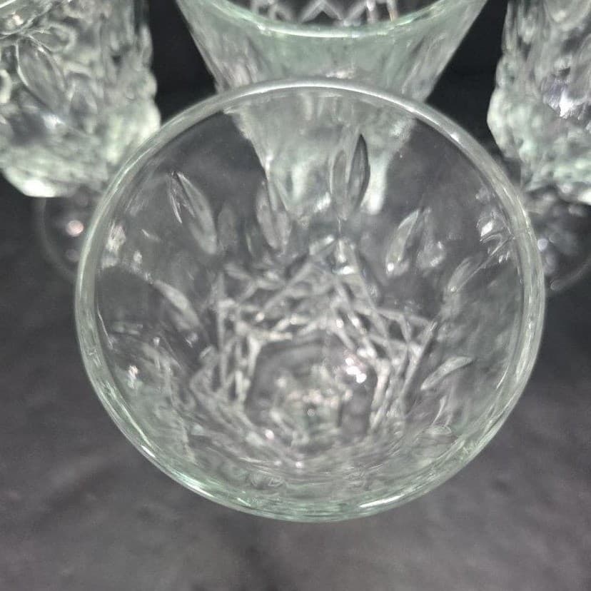 Shannon Jubilee Wine Glasses, Set of 4, Vintage Cut Crystal Stemware, Glassware - Thumbnail 7