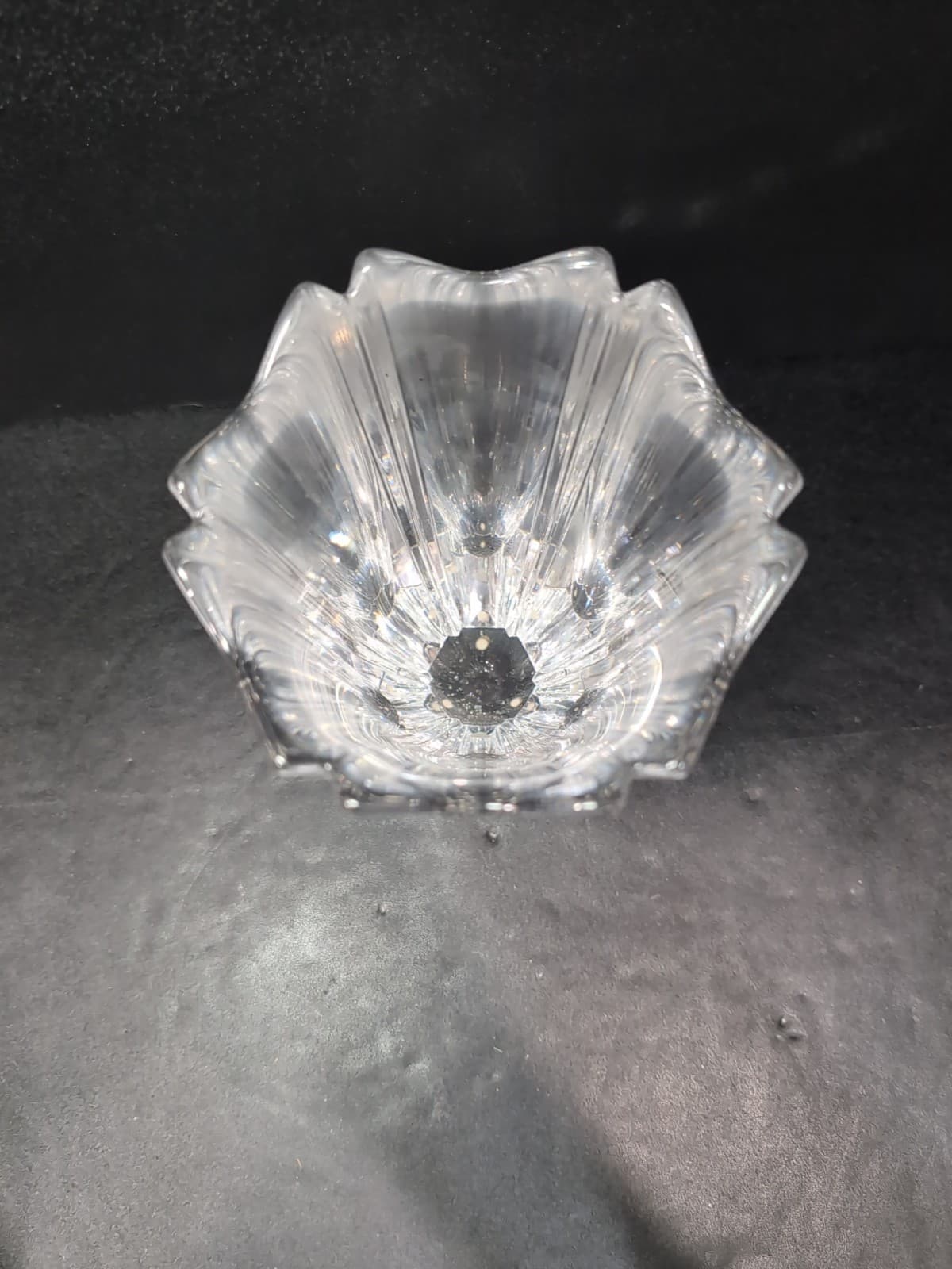 Orrefors Tulip Top Glass Vase, Crystal Vase Etch Signed, Heavy Decorator Vase - Thumbnail 6