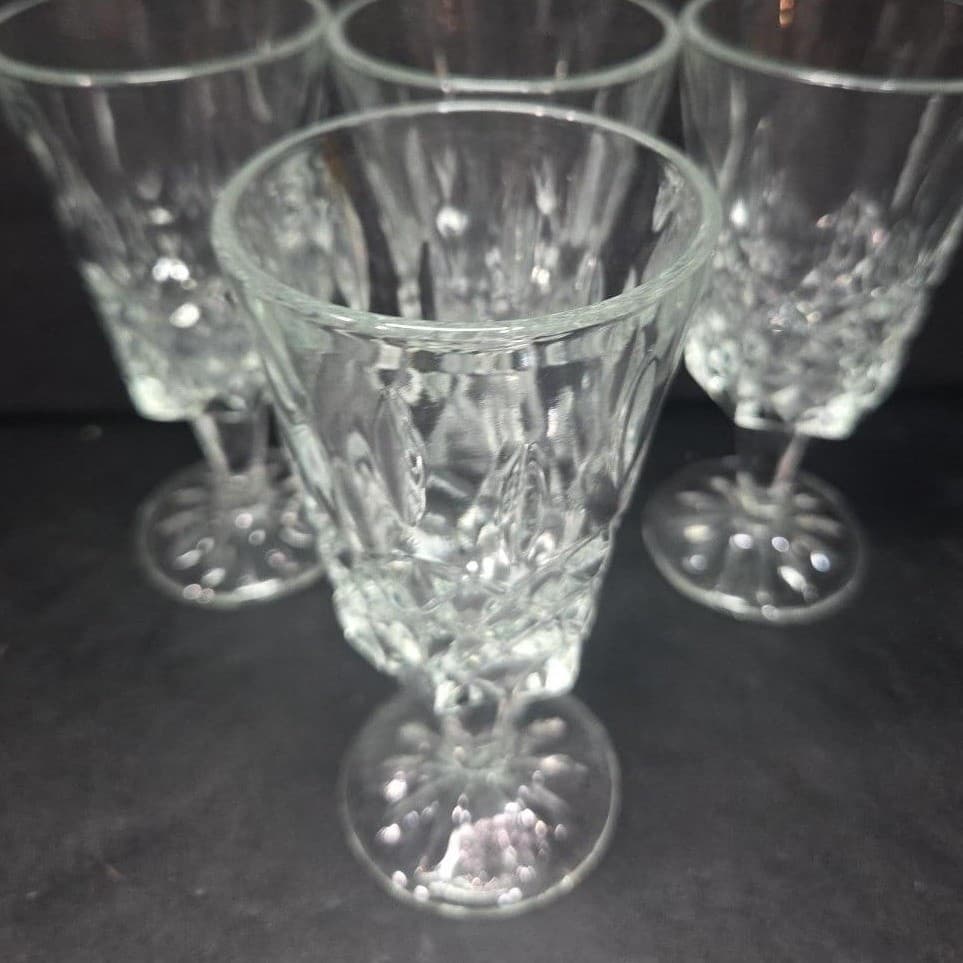 Shannon Jubilee Wine Glasses, Set of 4, Vintage Cut Crystal Stemware, Glassware - Thumbnail 6
