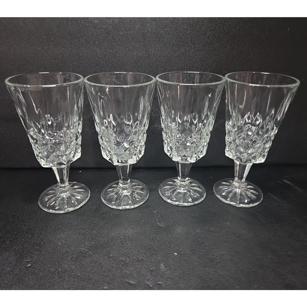 Shannon Jubilee Wine Glasses, Set of 4, Vintage Cut Crystal Stemware, Glassware - Thumbnail 2