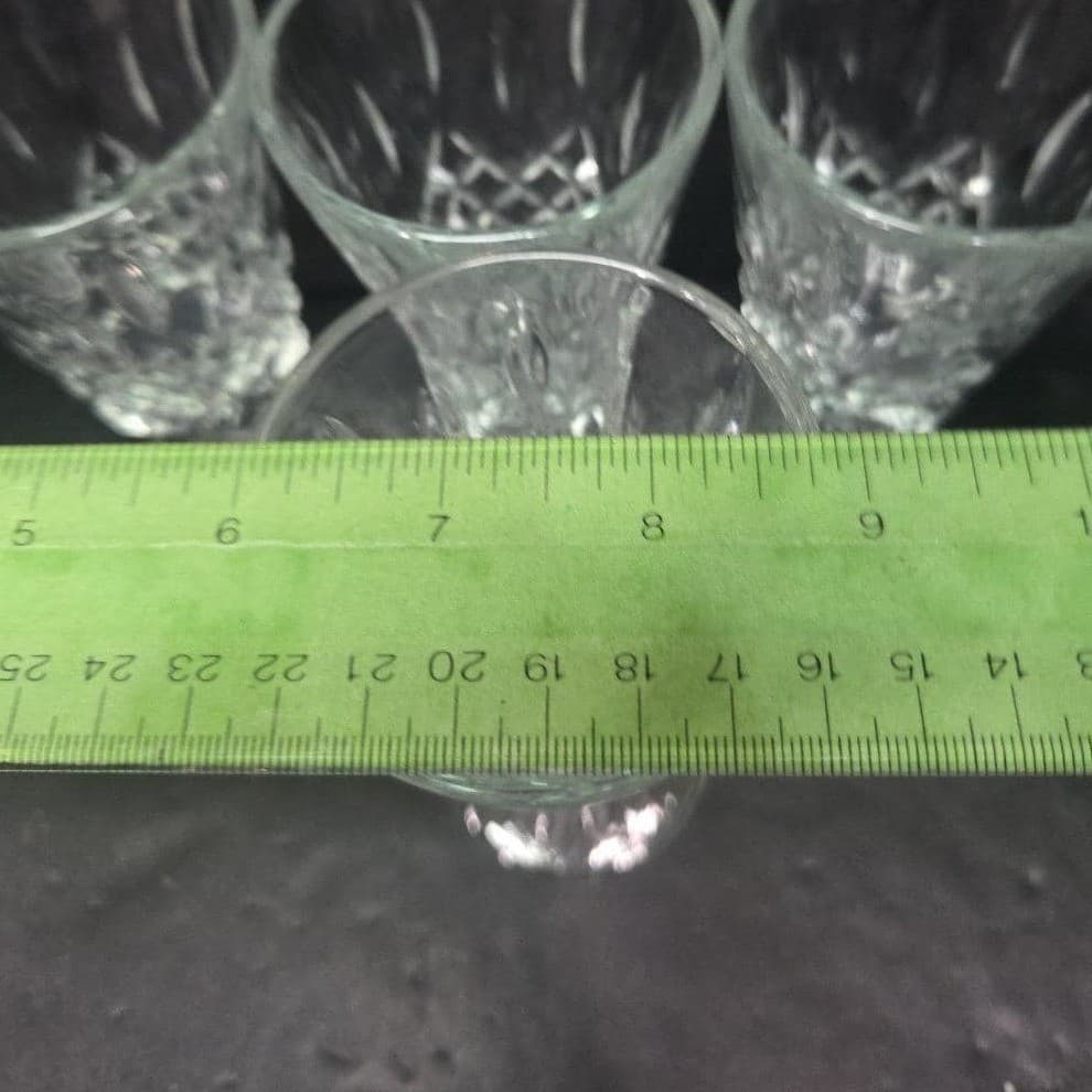 Shannon Jubilee Wine Glasses, Set of 4, Vintage Cut Crystal Stemware, Glassware - Thumbnail 10