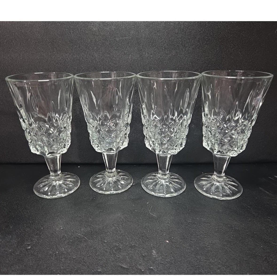 Shannon Jubilee Wine Glasses, Set of 4, Vintage Cut Crystal Stemware, Glassware - Thumbnail 5