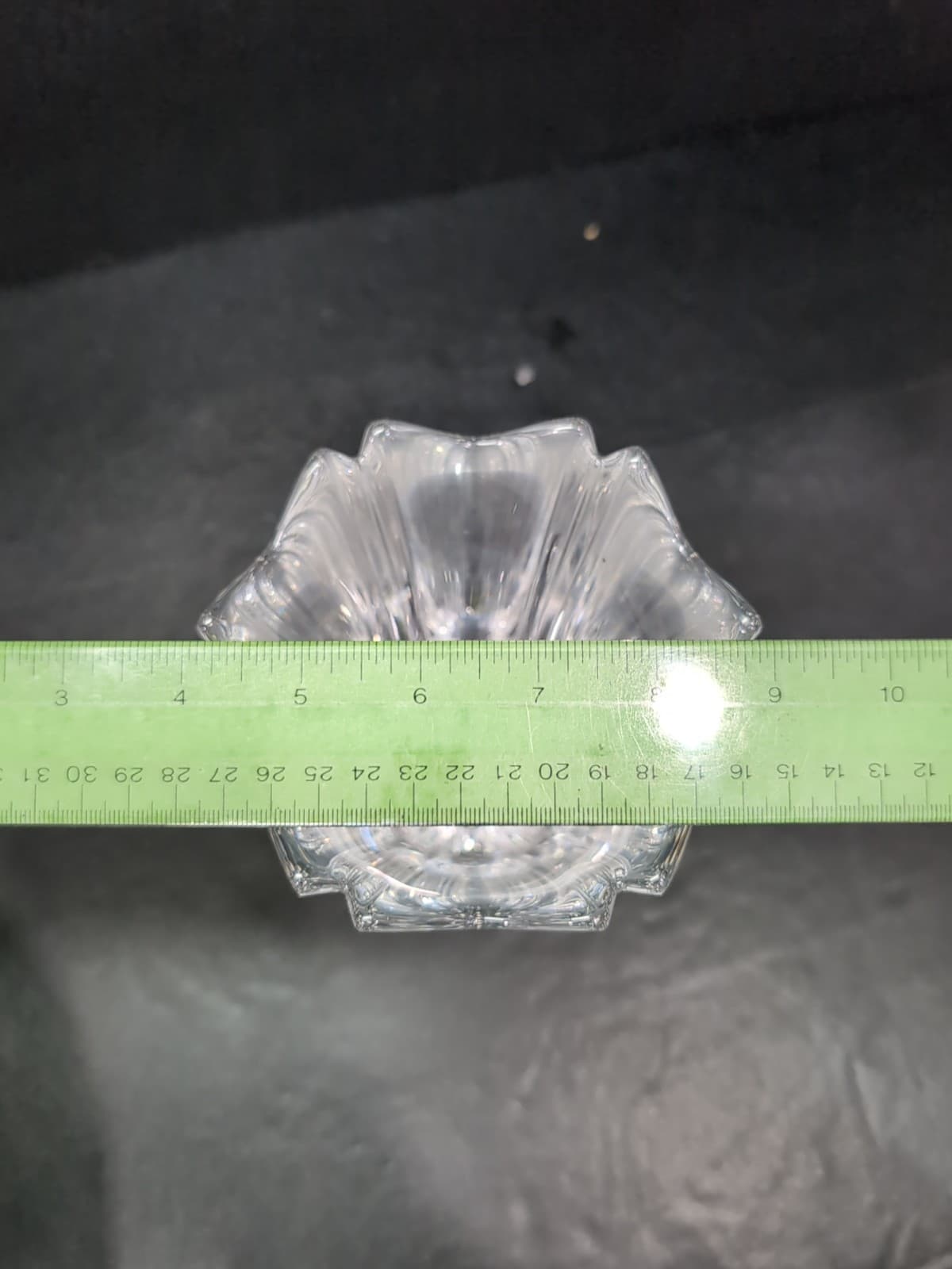 Orrefors Tulip Top Glass Vase, Crystal Vase Etch Signed, Heavy Decorator Vase - Thumbnail 10
