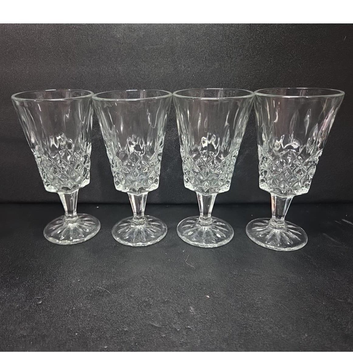 Shannon Jubilee Wine Glasses, Set of 4, Vintage Cut Crystal Stemware, Glassware - Thumbnail 4