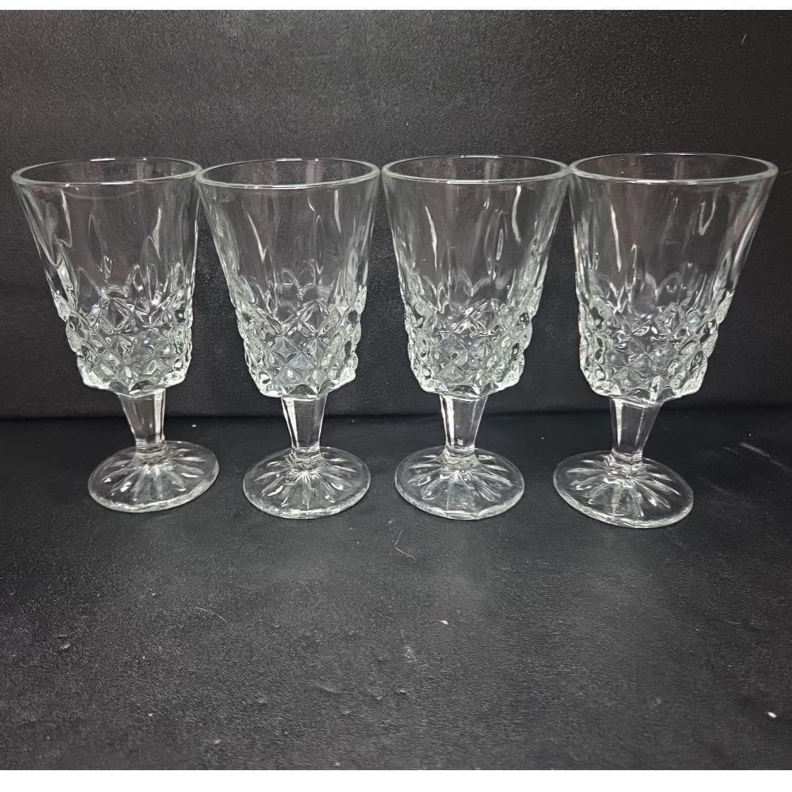 Shannon Jubilee Wine Glasses, Set of 4, Vintage Cut Crystal Stemware, Glassware - Thumbnail 3