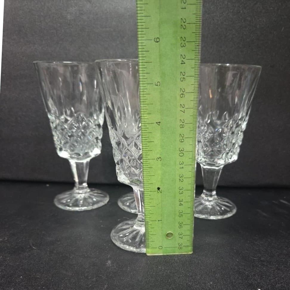 Shannon Jubilee Wine Glasses, Set of 4, Vintage Cut Crystal Stemware, Glassware - Thumbnail 9