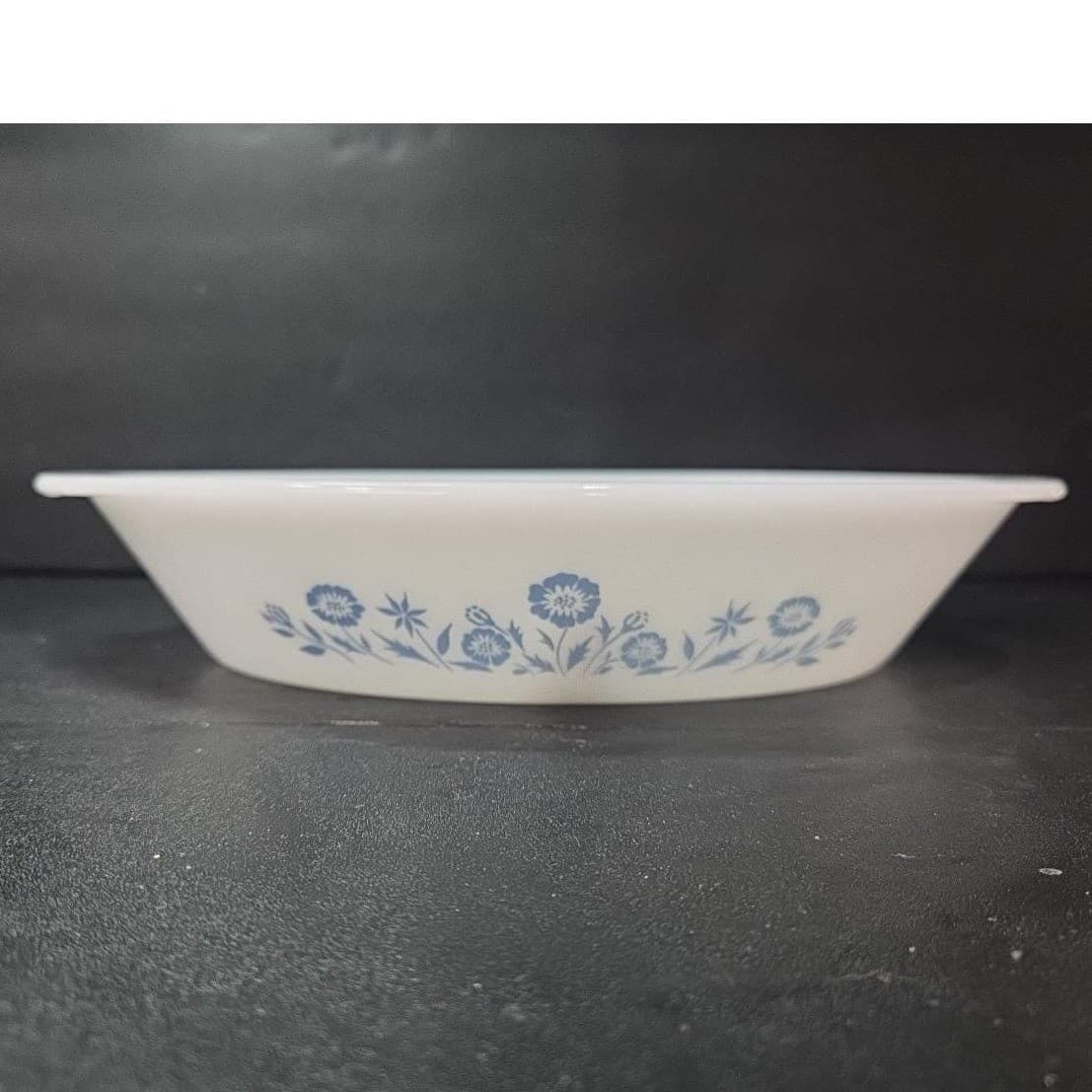 Glasbake Blue Cornflower Divided Casserole Dish, Vintage Replacement Bakeware - Thumbnail 2
