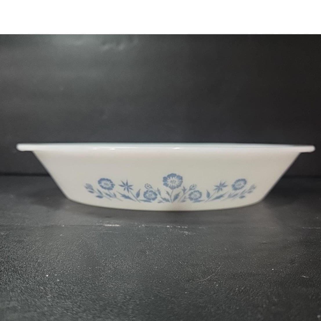 Glasbake Blue Cornflower Divided Casserole Dish, Vintage Replacement Bakeware - Thumbnail 4