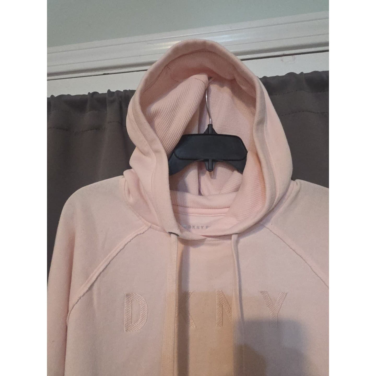 DKNY Sport Pink Raglan Sleeve Embroidered Logo Hoodie, Woman's Small Sweatshirt - Thumbnail 9