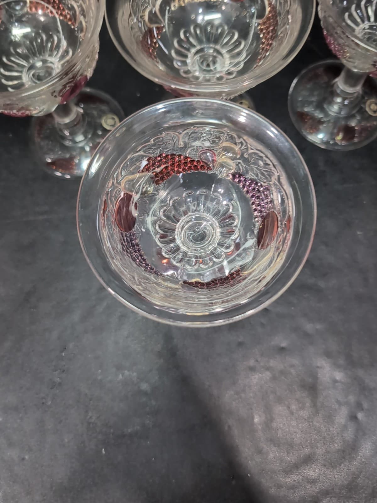 Westmoreland Della Robbia Flashed Champagne Sherbet Glasses, Set of 4, Glassware - Thumbnail 6