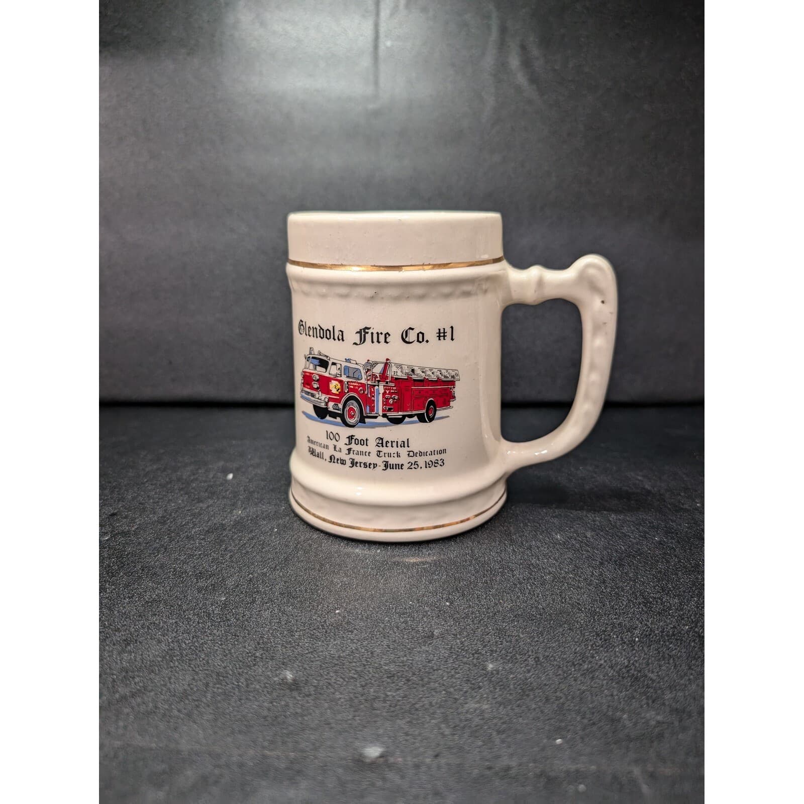 Glendola Fire Co. #1 100 Ft Arial 1983 Wall Mug, New Jersey Cup Stein, Vintage