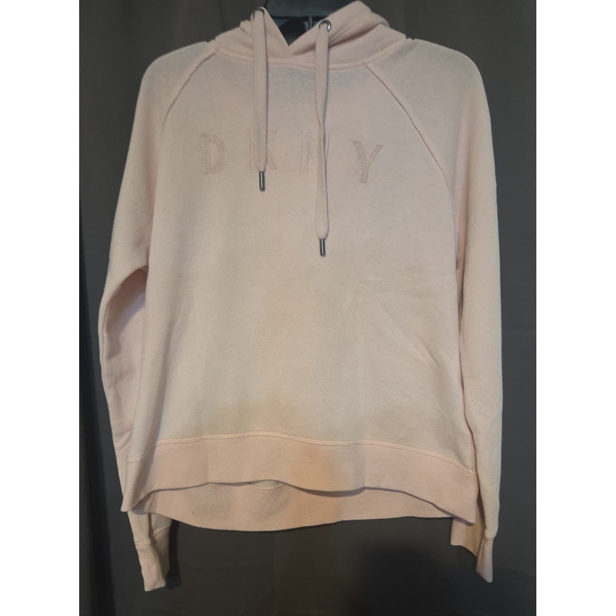 DKNY Sport Pink Raglan Sleeve Embroidered Logo Hoodie, Woman's Small Sweatshirt - Thumbnail 3