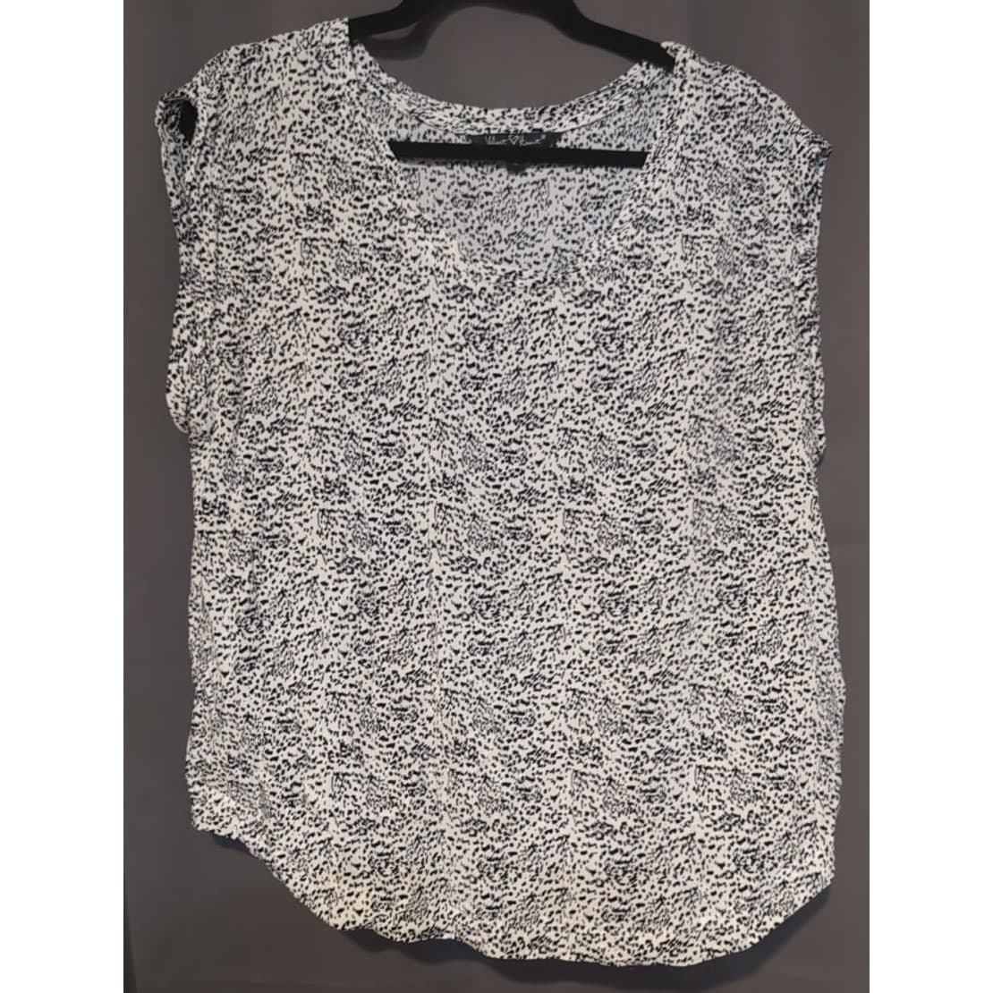 Velvet Heart Black White Animal Print Sleeveless Rayon Blouse, Woman's XL Top - Thumbnail 3