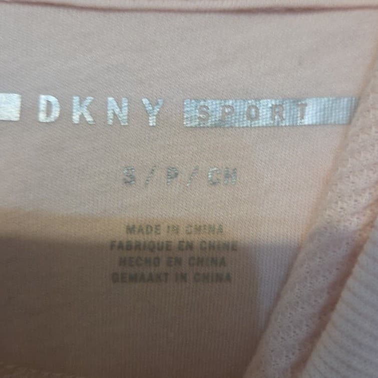 DKNY Sport Pink Raglan Sleeve Embroidered Logo Hoodie, Woman's Small Sweatshirt - Thumbnail 5