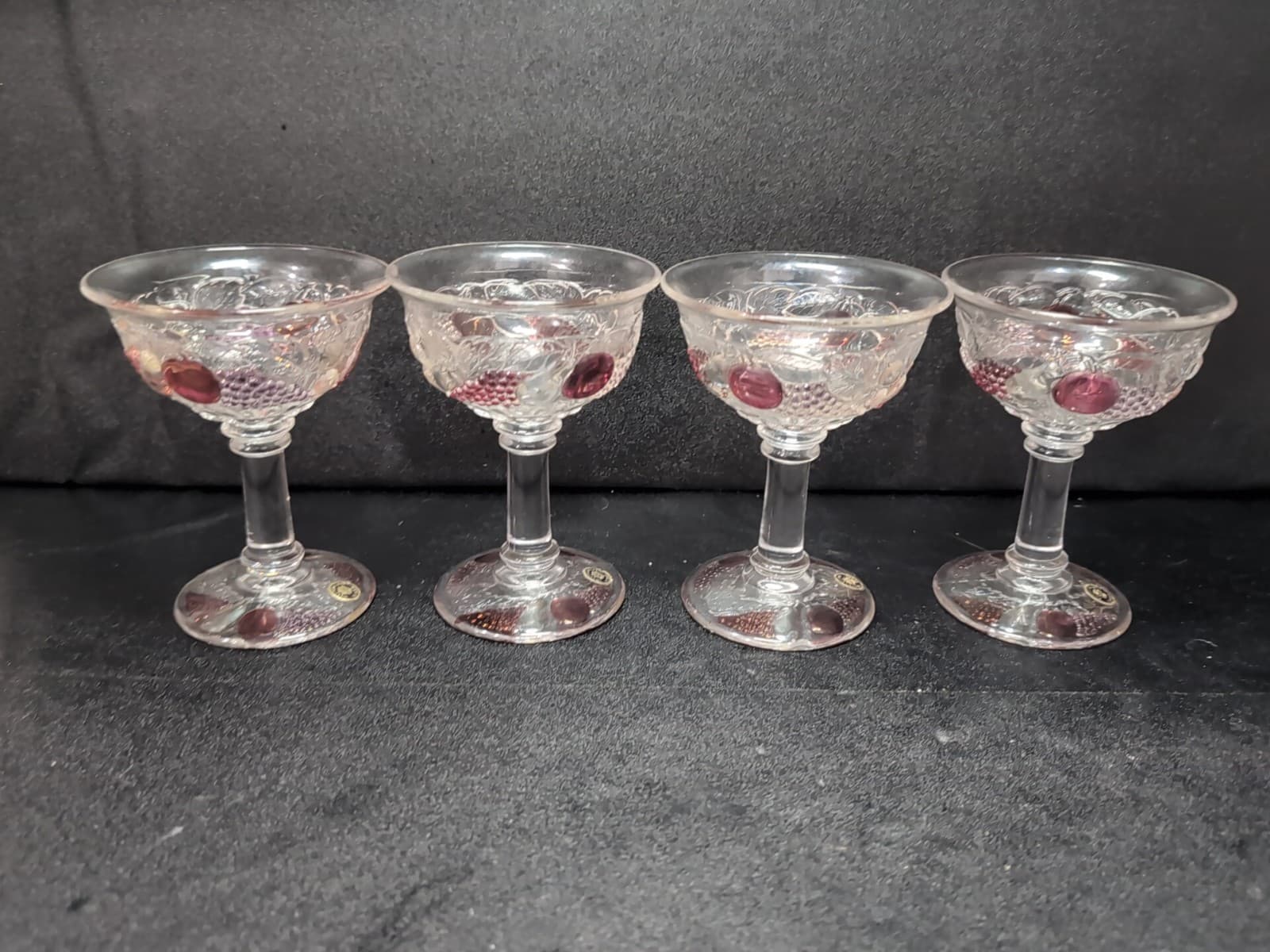 Westmoreland Della Robbia Flashed Champagne Sherbet Glasses, Set of 4, Glassware - Thumbnail 4