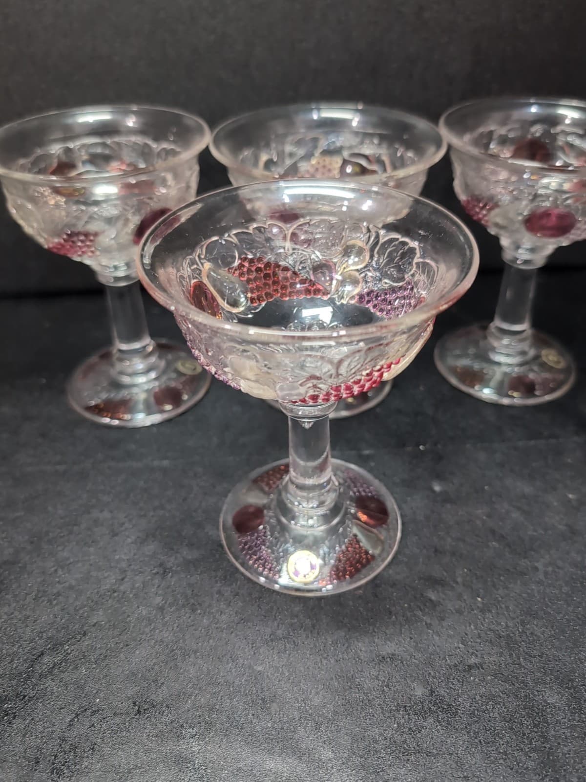 Westmoreland Della Robbia Flashed Champagne Sherbet Glasses, Set of 4, Glassware - Thumbnail 5