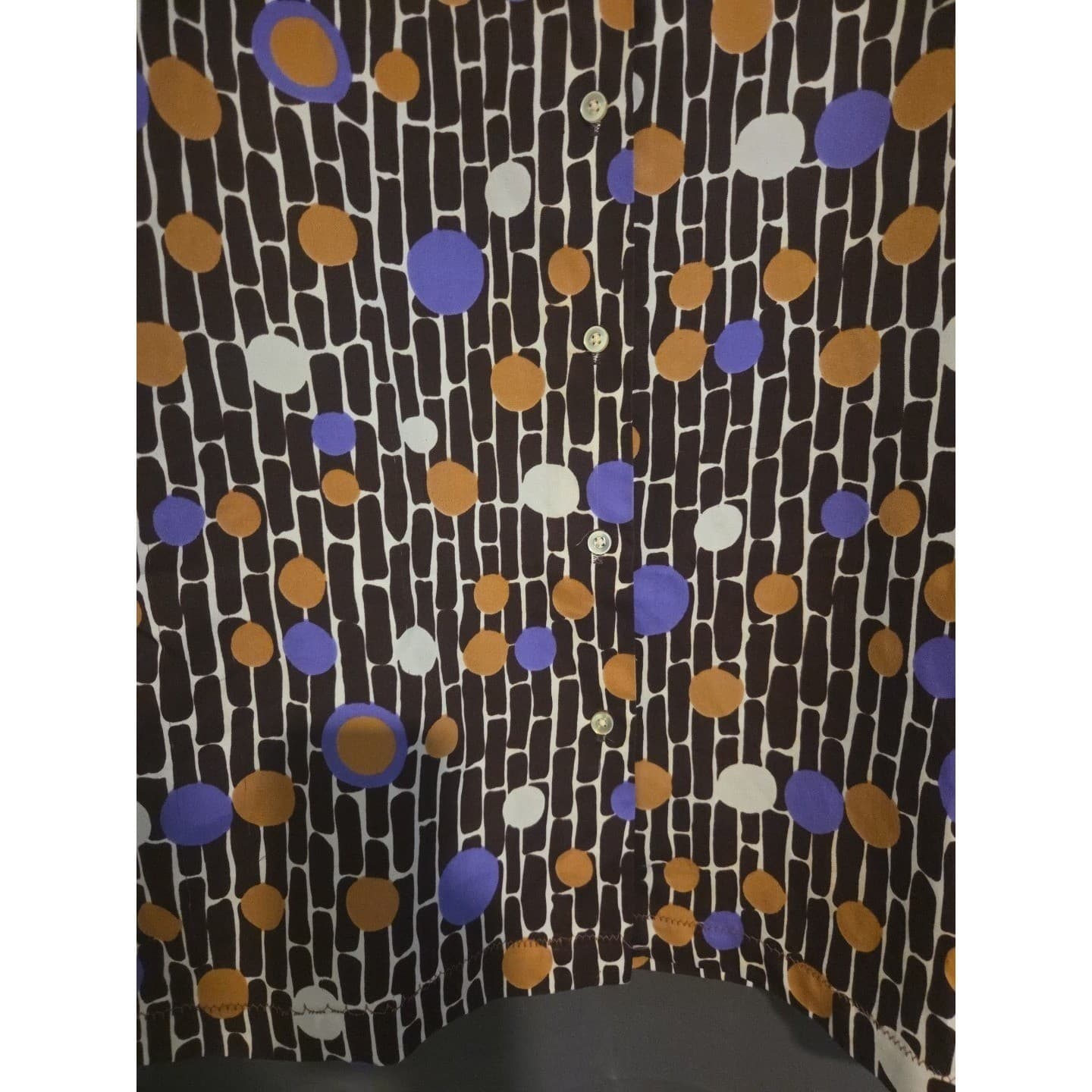 Alfred Dunner Vintage Brown Purple Polka Dot Geometric Button Down Woman's Sz 18 - Thumbnail 6