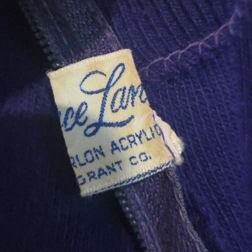 Joyce Lane Vintage Purple Quarter Zip, Acrylic Mock Neck Sweater, Woman's Small - Thumbnail 6