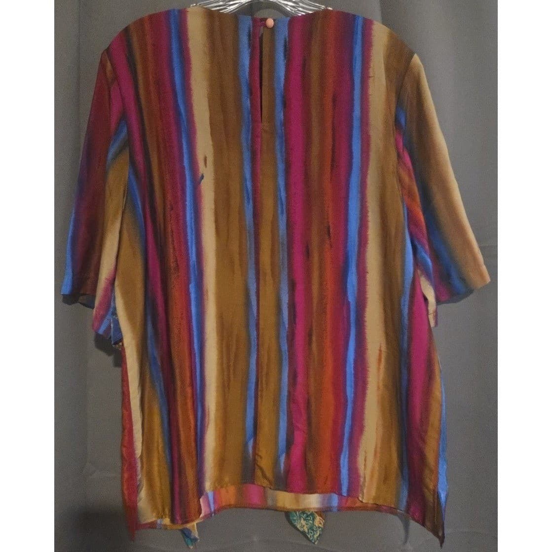 Jo Hardin Vintage Abstract Stripe Paisley Draped Blouse, Women's Size 16 - Thumbnail 4