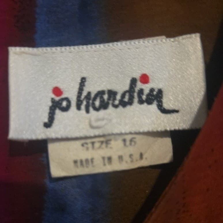 Jo Hardin Vintage Abstract Stripe Paisley Draped Blouse, Women's Size 16 - Thumbnail 5