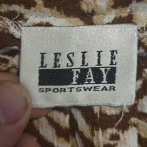 Leslie Fay Sportswear Vintage Brown Botanical 2 Piece Set, Women's Skirt Blouse - Thumbnail 8