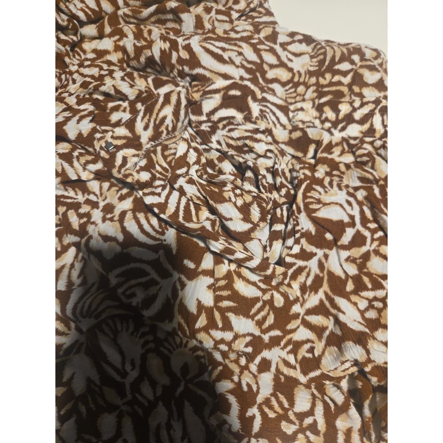 Leslie Fay Sportswear Vintage Brown Botanical 2 Piece Set, Women's Skirt Blouse - Thumbnail 9
