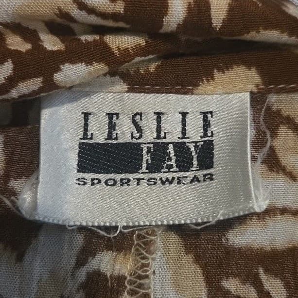 Leslie Fay Sportswear Vintage Brown Botanical 2 Piece Set, Women's Skirt Blouse - Thumbnail 6