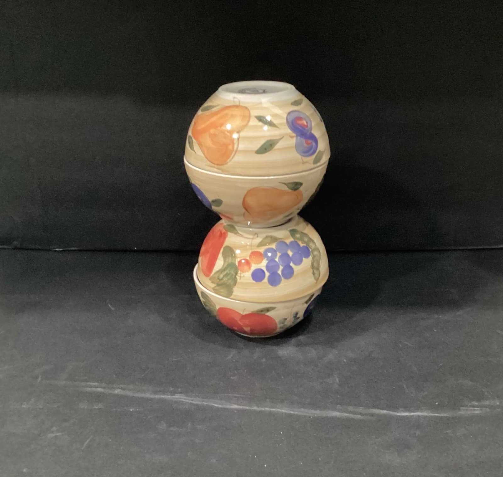 Vintage Alco International Cereal Bowls 6” Fruit Hand Painted Ceramic Set of 4 - Thumbnail 9