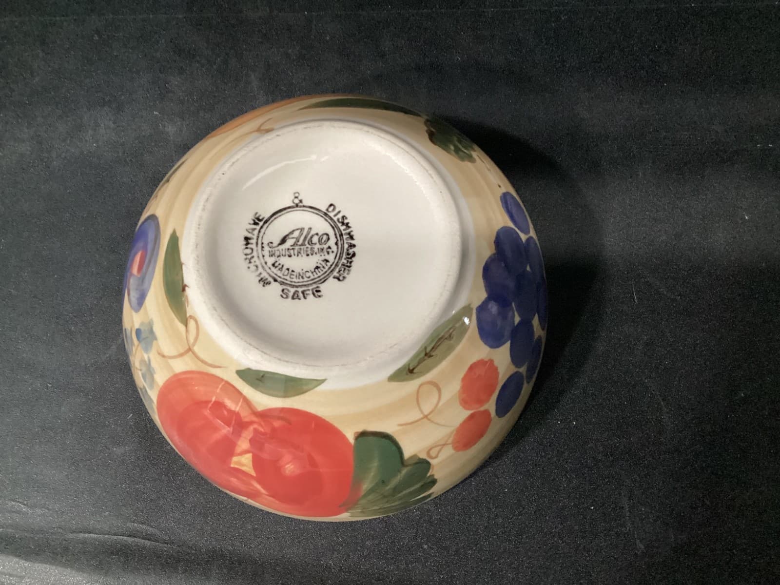 Vintage Alco International Cereal Bowls 6” Fruit Hand Painted Ceramic Set of 4 - Thumbnail 6