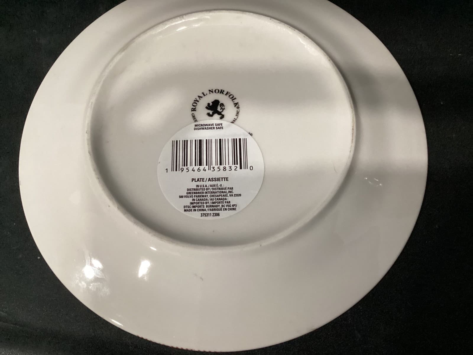 New Royal Norfolk Plaid Christmas Salad Plates 8” Set of 4 Most Wonderful Time - Thumbnail 4