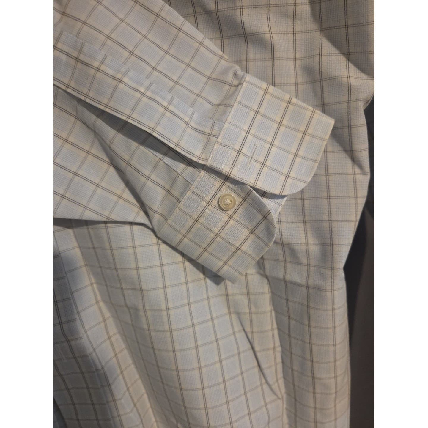 Brooks Brothers Regent Non-Iron Supima Cotton Shirt Blue Tan Check Men's 16.5 33 - Thumbnail 7