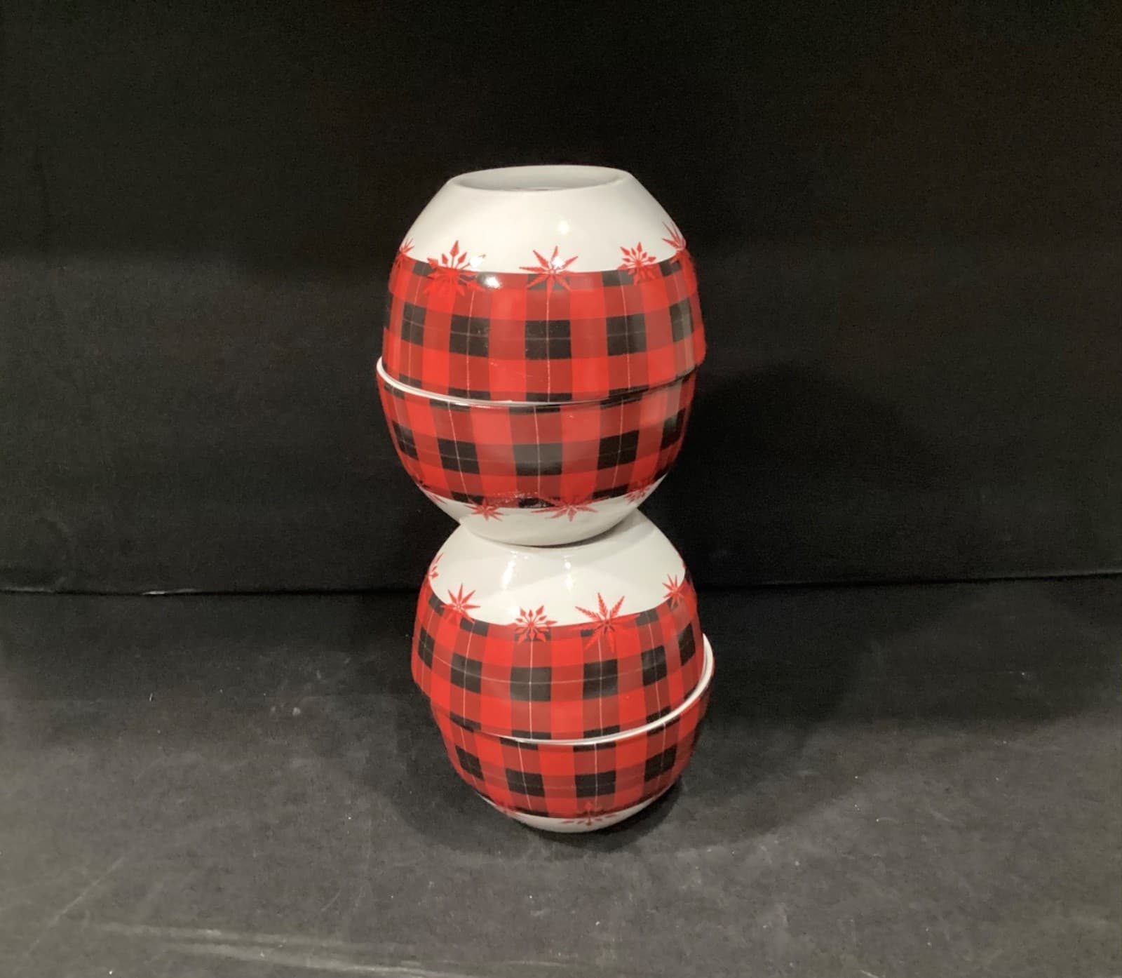 American Atelier Red Plaid Seasonal Cereal Bowls Set of 4 - Thumbnail 9