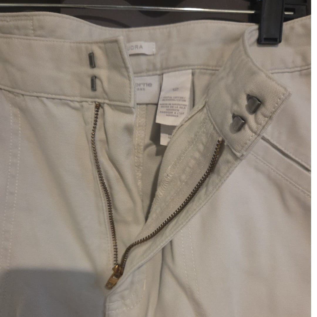 Liz Claiborne Audra Lizwear Jeans, Beige Cropped Pants, Women's Size 12 Straight - Thumbnail 8