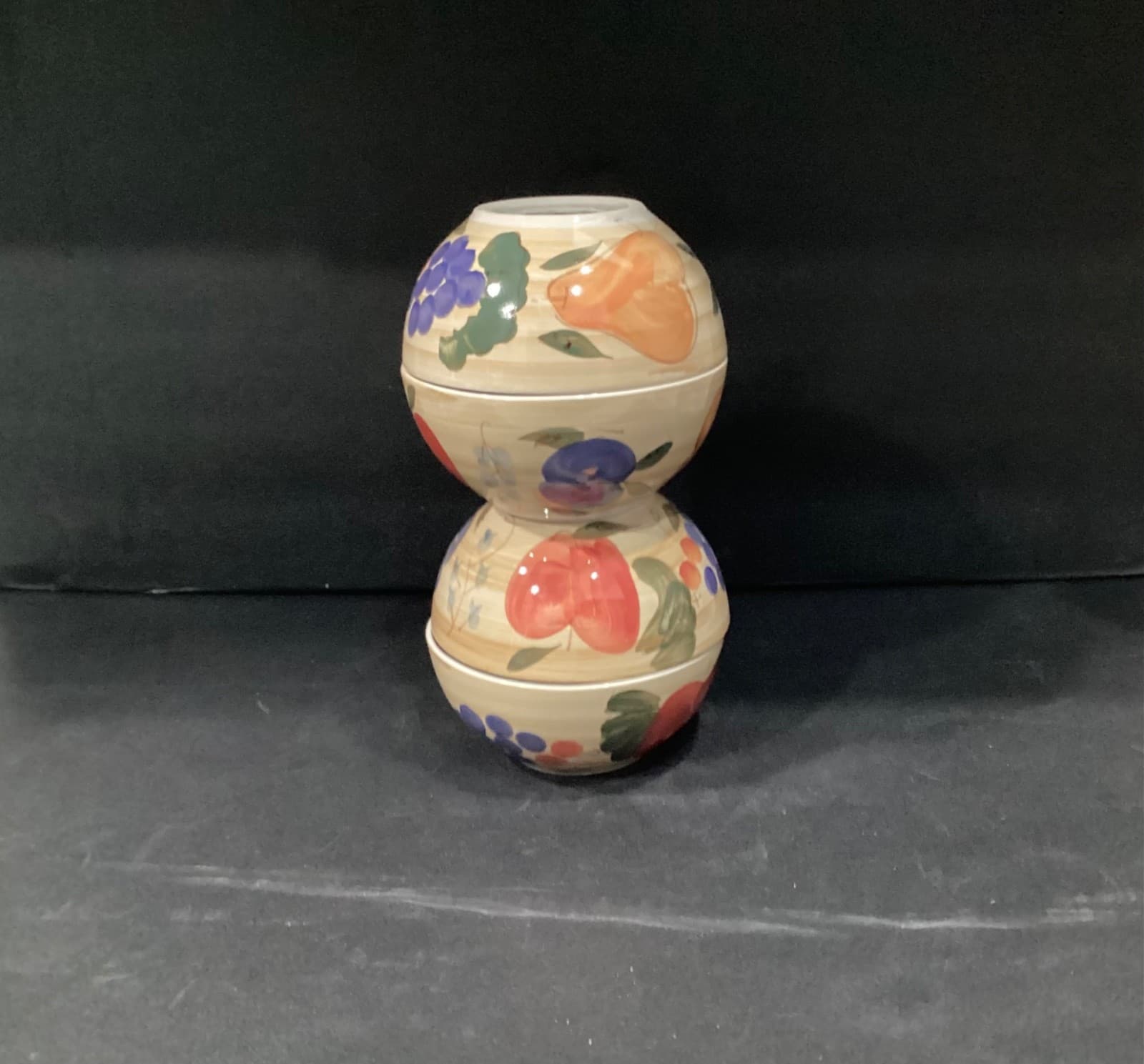 Vintage Alco International Cereal Bowls 6” Fruit Hand Painted Ceramic Set of 4 - Thumbnail 10