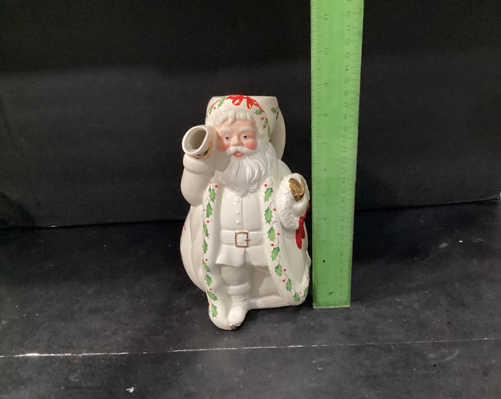 Lenox 1999 Holly Berry Santa Pitcher Holiday Collection Vintage Christmas Decor - Thumbnail 5