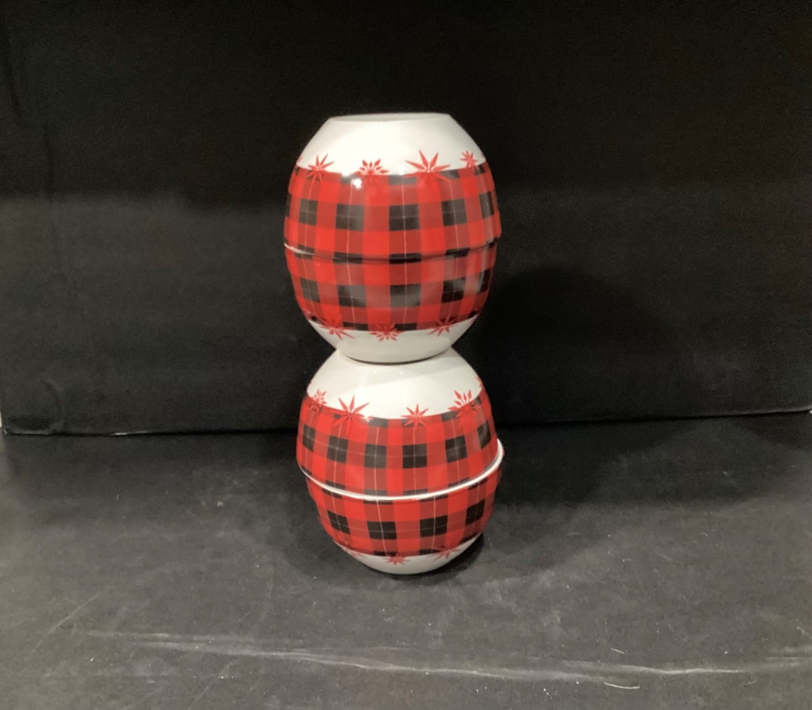 American Atelier Red Plaid Seasonal Cereal Bowls Set of 4 - Thumbnail 8