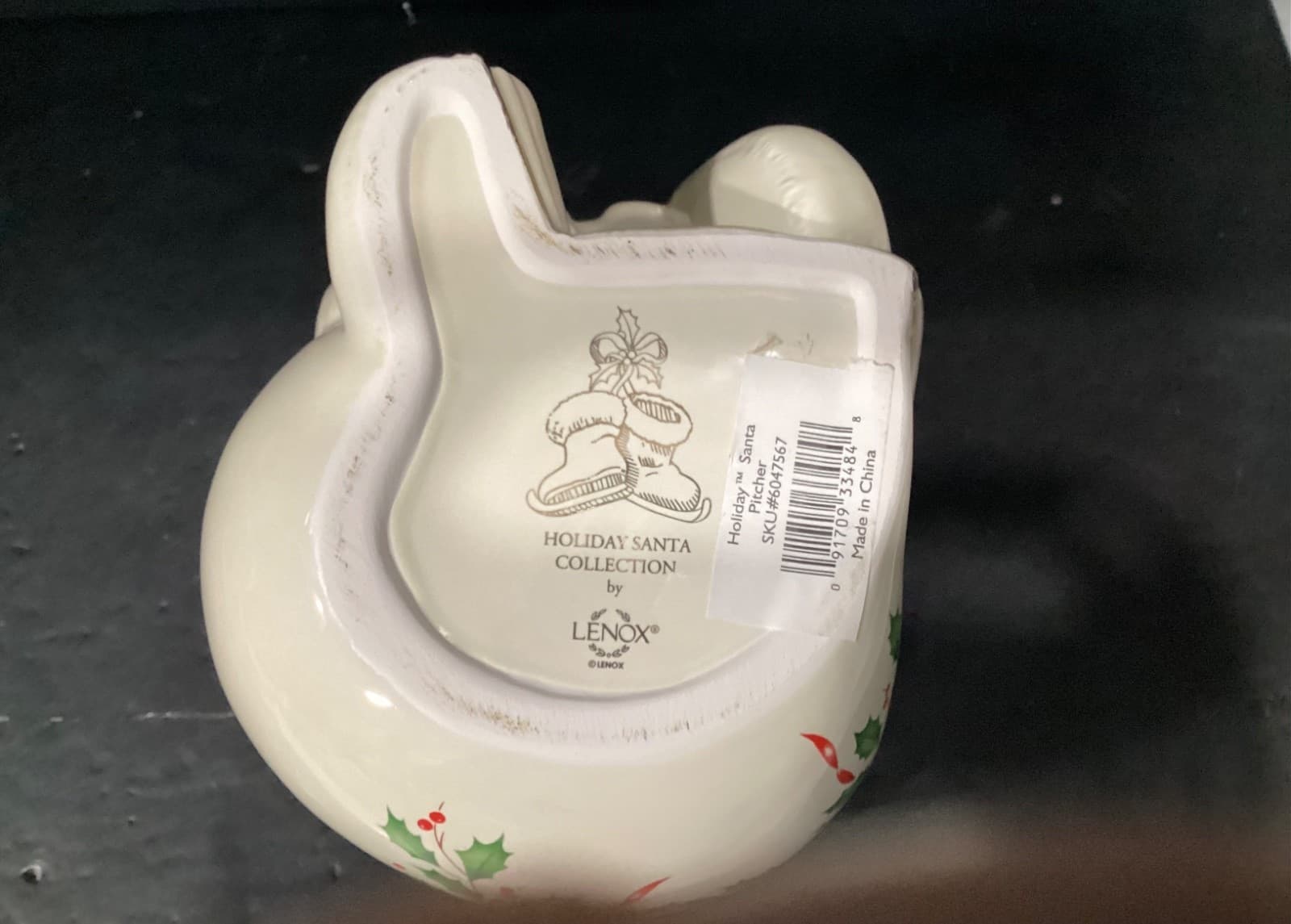 Lenox 1999 Holly Berry Santa Pitcher Holiday Collection Vintage Christmas Decor - Thumbnail 4