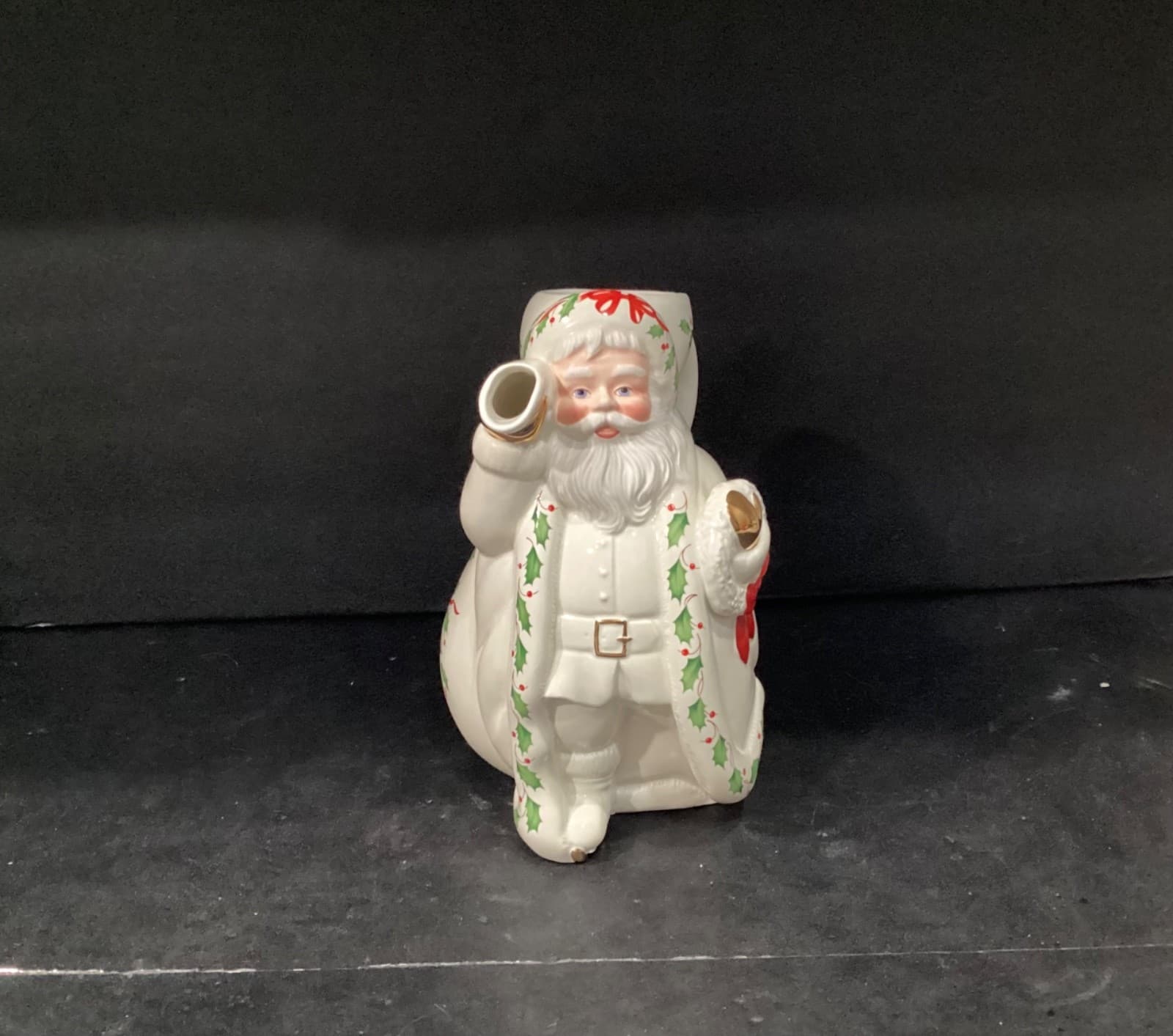 Lenox 1999 Holly Berry Santa Pitcher Holiday Collection Vintage Christmas Decor - Thumbnail 8